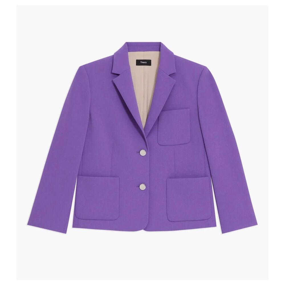 Theory Cropped Purple Blazer Size 0 - New Without Tags
